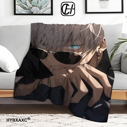 Gojo Satoru Fluffy Soft Custom Blanket β Perfect for Living Room or Bedroom