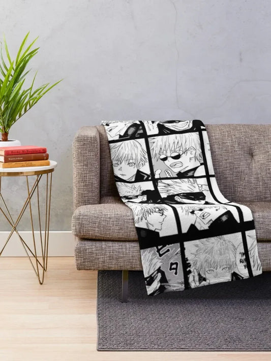 Cozy Up with the Gojo Satoru Jujutsu Kaisen Collage Throw Blanket