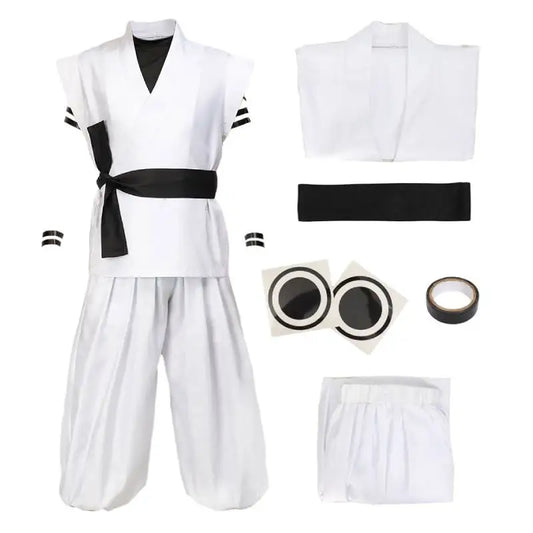 WENAM Men's Ryomen Sukuna Cosplay Costume β White Kung Fu Suit with Tattoo Stickers | Halloween & Comic Con Outfit