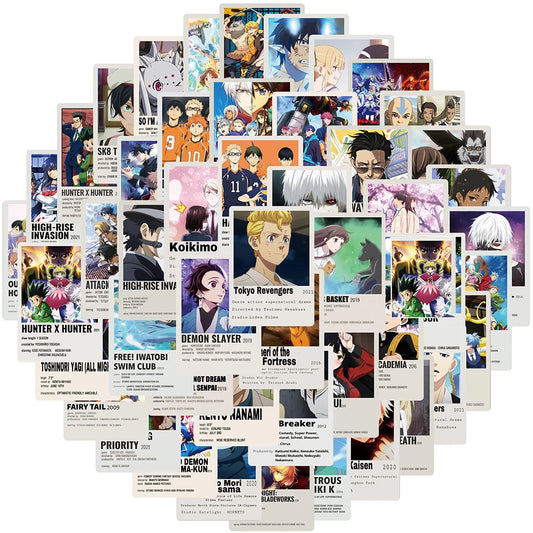 Cartoon Mix Anime Poster Stickers β Haikyuu!! & Jujutsu Kaisen Decals
