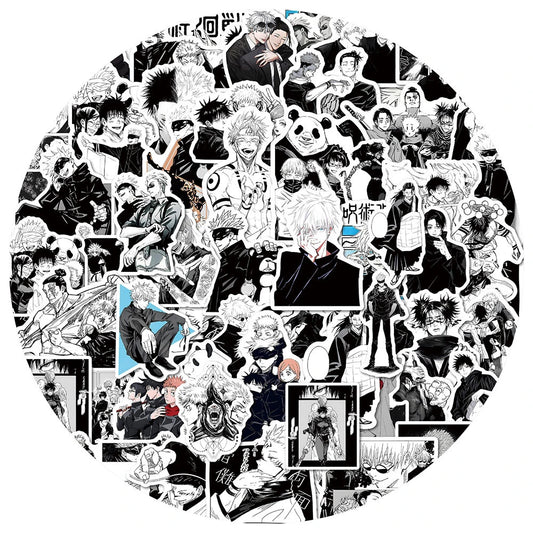 Jujutsu Kaisen Anime Stickers β Black & White Manga Decals