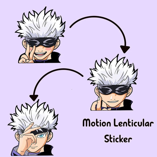 Gojo Satoru 3D Motion Stickers β Waterproof Anime Decals for Fans