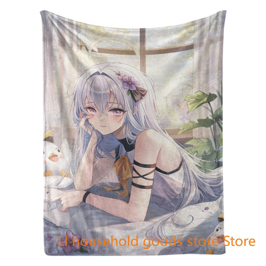 Blue Archives White Zhouzi Blanket β Plush Flannel Fleece Throw for Home Comfort