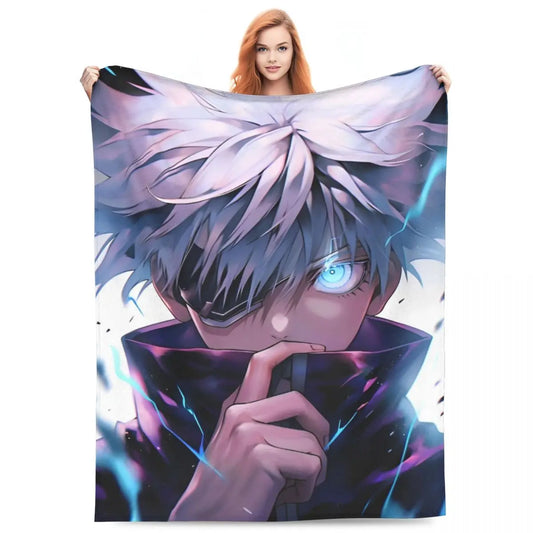 Cozy Up with Gojo Satoru Flannel Blankets β Perfect for Anime Fans