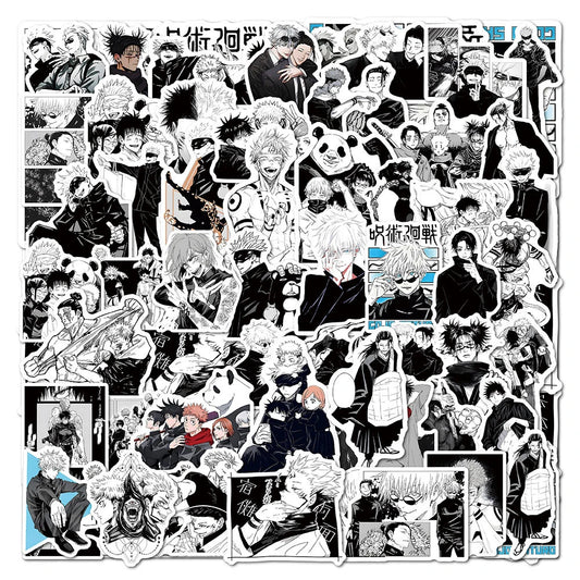 Jujutsu Kaisen Anime Stickers β Black & White Manga Decals