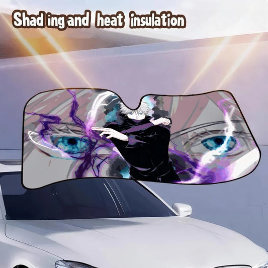 Cool Jujutsu Kaisen Gojo Satoru Car Sunshade β Solar Protection Windshield Cover