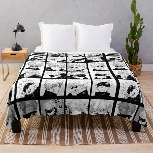 Cozy Up with the Gojo Satoru Jujutsu Kaisen Collage Throw Blanket